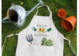 linen style king of the garden  apron for gardening 